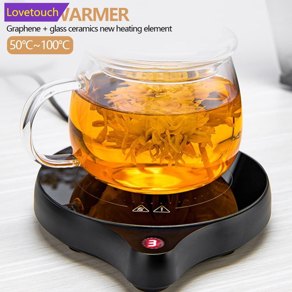 LOVETOUCH 200W ถ้วยเครื่องทําความร้อนแก้วอุ่น 100C ชาร้อนหม้อไอน้ําอุ่น Coaster อุณหภูมิปรับถ้วยเครื