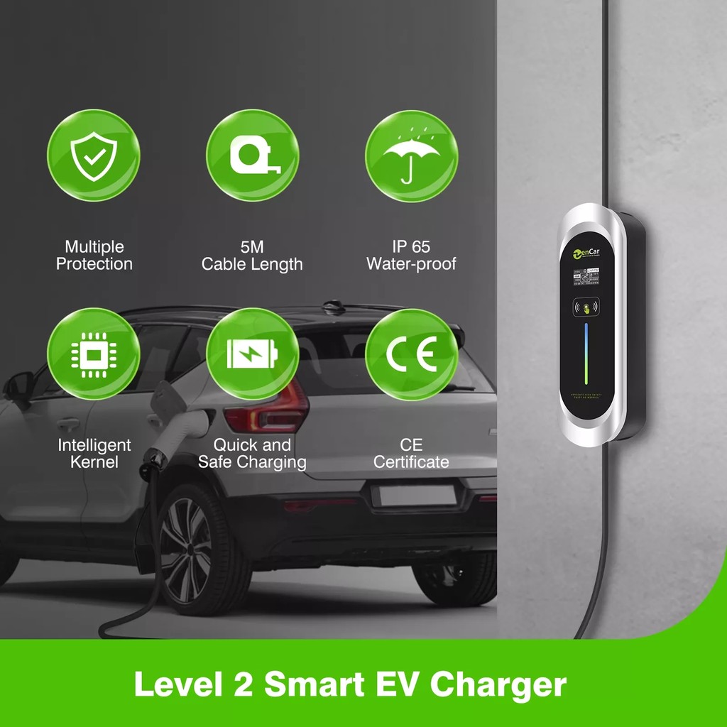 ยุโรปมาตรฐาน type2 แบบพกพา Charger EV โหมด 2 zencar ในครัวเรือน 32A7KW Fast Charge IE62196 Travel Ch