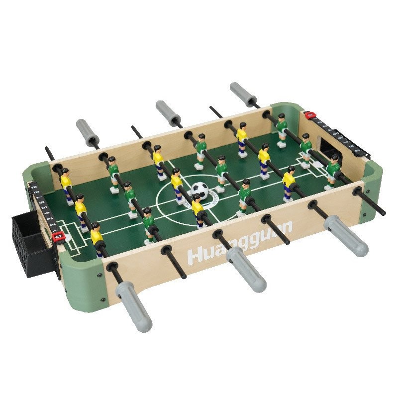 Crown 6-Pole Multi-Layer Solid Wood Table Football Double Table Football Machine 63 ซม.ปฏิสัมพันธ์ระ