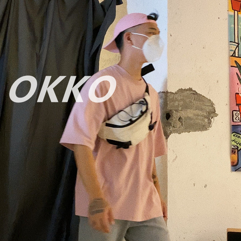 OKKO สินค้าไนลอน Multi-Pocket Messenger กระเป๋าอเนกประสงค์รถจักรยานยนต์ขี่จักรยานกระเป๋าโทรศัพท์มือถ