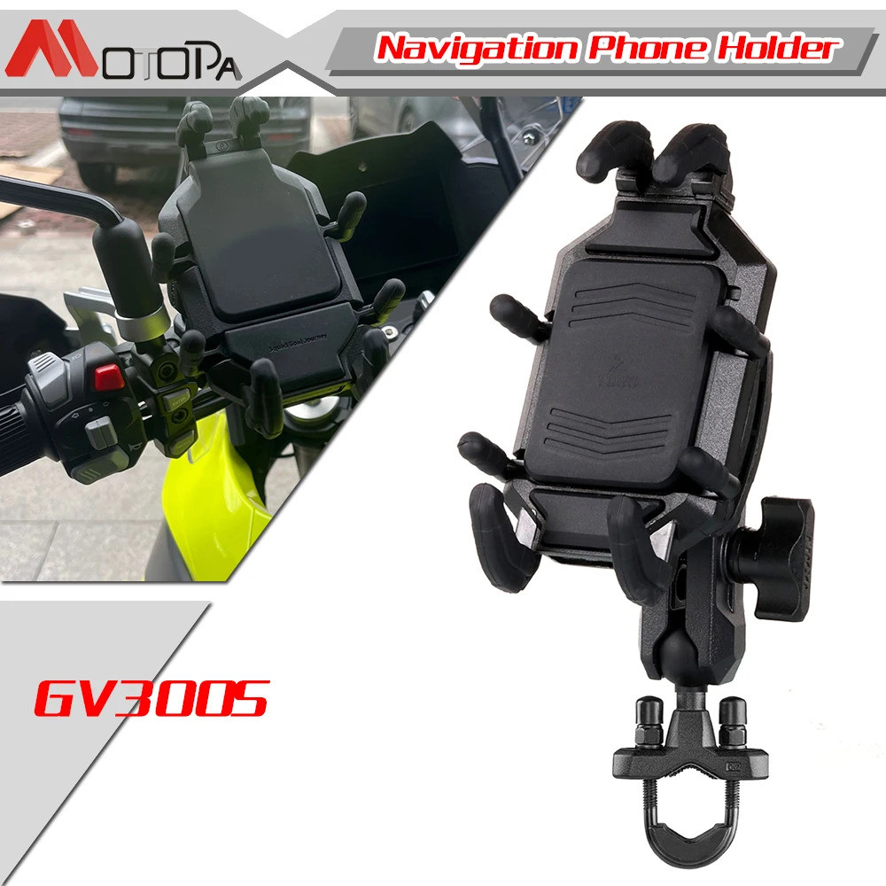 GV300S รถจักรยานยนต์ GV300S CNC อลูมิเนียม Handle Bar โทรศัพท์มือถือ Bracket ขาตั้ง GPS สําหรับ HYOS
