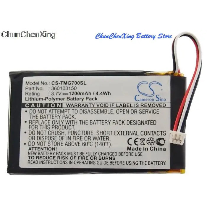 Cameron Sino 1200mAh GPS, แบตเตอรี่ Navigator 360103150 สําหรับ TomTom Go 7000, Go 7000 HD