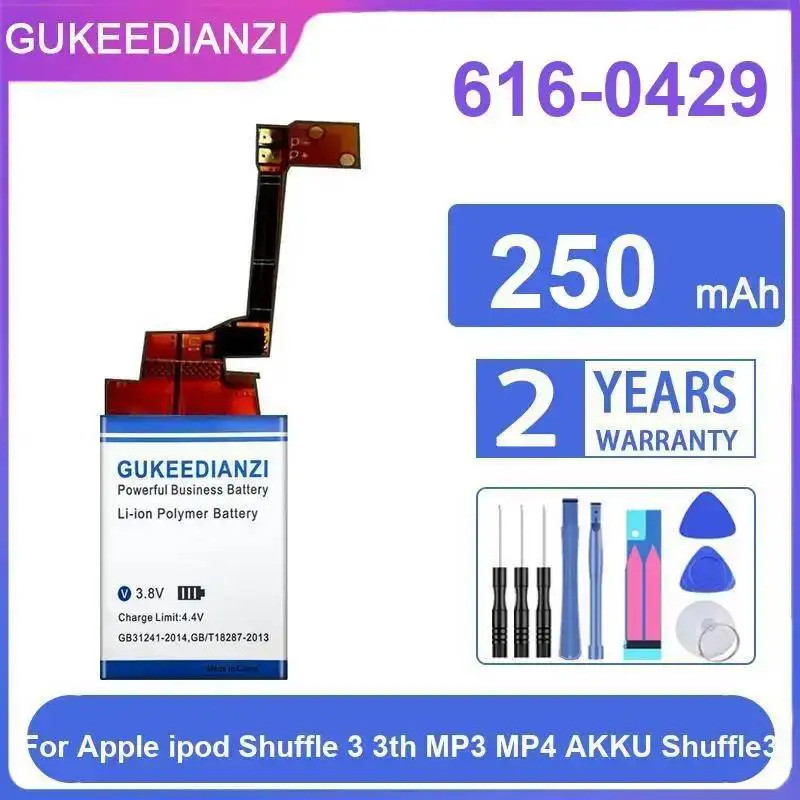 ทนทาน Mp3 Mp4 แบตเตอรี่สําหรับ Apple iPod Shuffle 3 3th MP3 MP4 Akku Shuffle3 ที่เชื่อถือได้ 616-042