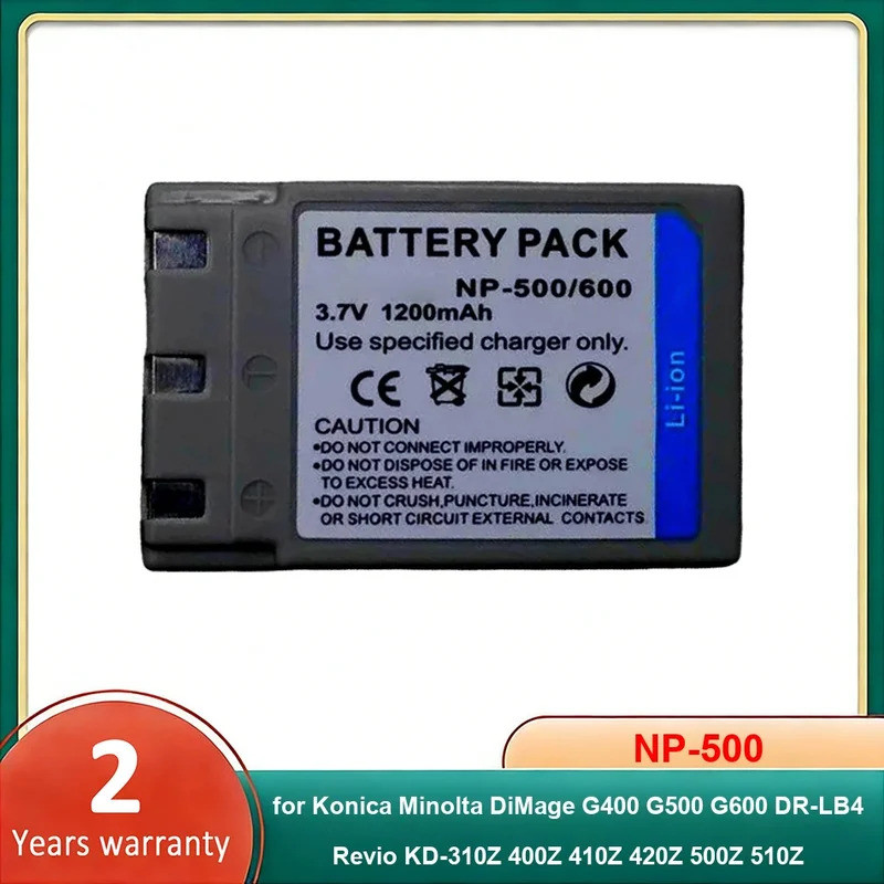 NP-500 แบตเตอรี่สําหรับ Konica Minolta Dimage G400 G500 G600 DR-LB4 Revio KD-310Z 400Z 410Z 420Z 500