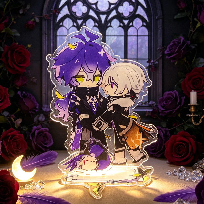 Illuga Kyryll Chudomirovich Flins Chibi อะคริลิค Standee น่ารักคู่ตัวอักษรเดสก์ท็อปตกแต่งคุณภาพสูงพัดลม Made ของขวัญสะสมสําหรับแฟนอะนิเมะ