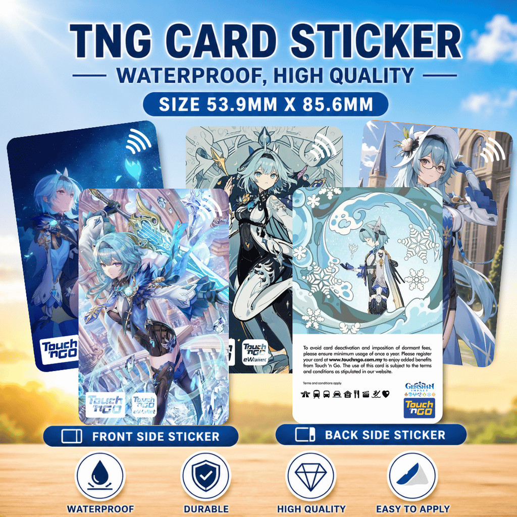 Touch n Go NFC Genshin Impact-Eula-Card Sticker - Design Waterproof TNG Card Skin Sticker TNG eWalle