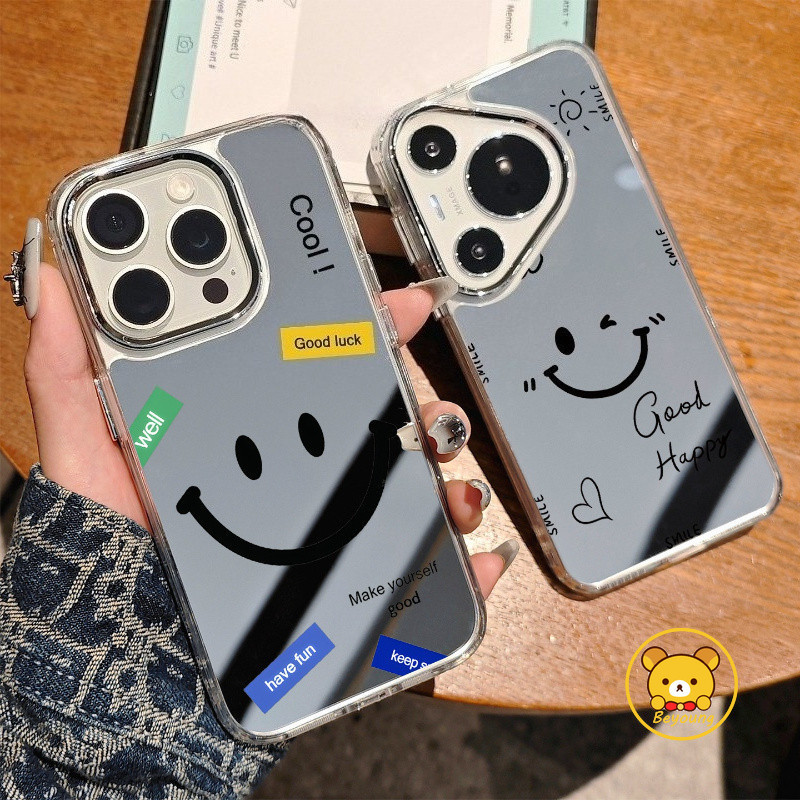 Happy Smile Mirror Casing สําหรับ Vivo V70 FE V60 V50 V40 V40E V30E V30 V27E V29E V25E V23E V21E V20