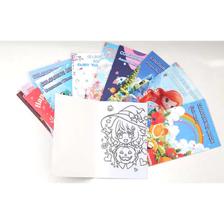 S0155 สมุดระบายสี สำหรับเด็ก ลายการ์ตูน 12หน้า/เล่ม 12.5x18.5ซม. เสริมพัฒนาการ ฝึกสมาธิ วาดรูป ศิลปะ