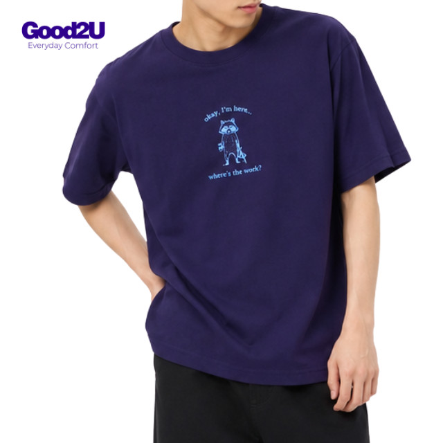 [GOOD2U] Plein Koton Men Short Sleeve Graphic T-Shirt - Work / Baju T-Shirt Lelaki