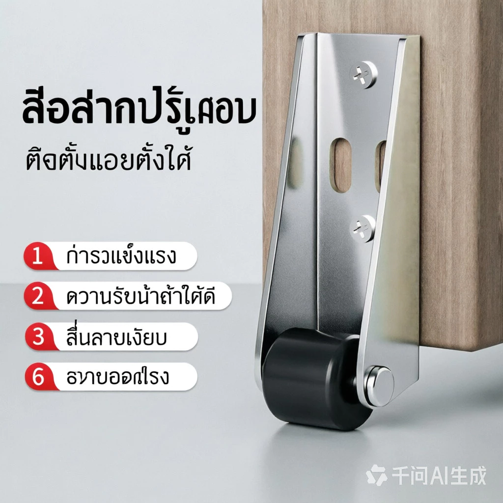 ลูกล้อล่างสำหรับประตูบานเลื่อนและลูกล้อรองรับด้านล่างสำหรับประตูบานพับ ช่วยป้องกันการตกหล่น