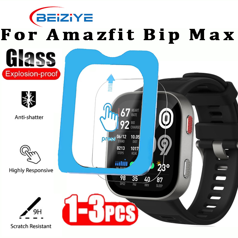 ติดตั้งง่ายสําหรับ Amazfit Bip Max ป้องกันหน้าจอ HD Clear Anti-scratch ป้องกันฟิล์มสําหรับ amazfit bip max ฟิล์มใสอุปกรณ์เสริม