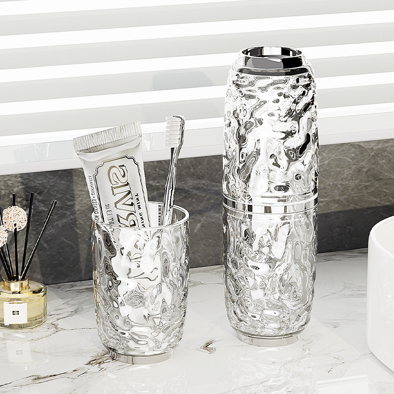 Glacier Texture Travel Tooth Cup แบบพกพา Store Brush Paste สําหรับการเดินทางเพื่อธุรกิจกลางแจ้ง