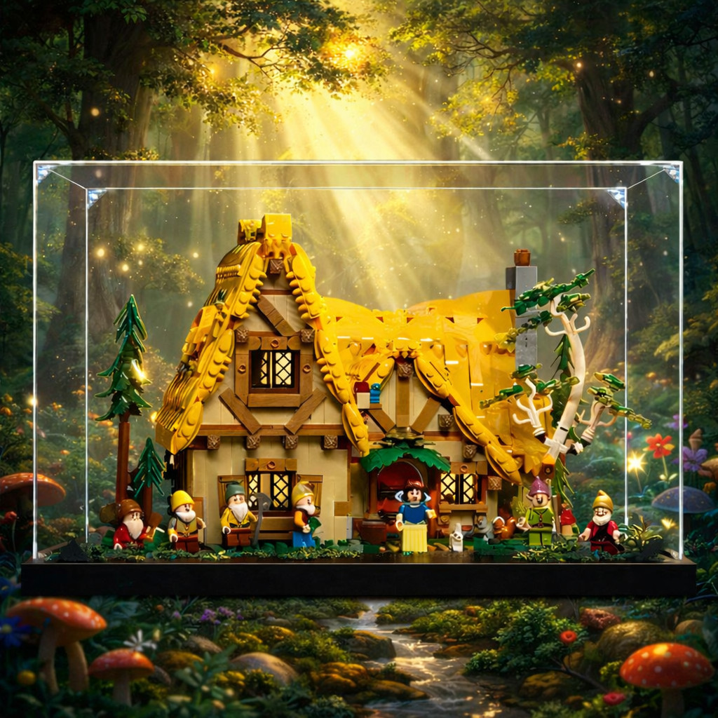 🚀 สั่งตัดตามขนาด! กล่องอะคริลิคใส Lego 43242 Snow White กล่องใส่เลโก้ ตู้โชว์โมเดลฟิกเกอร์ กันฝุ่น แ