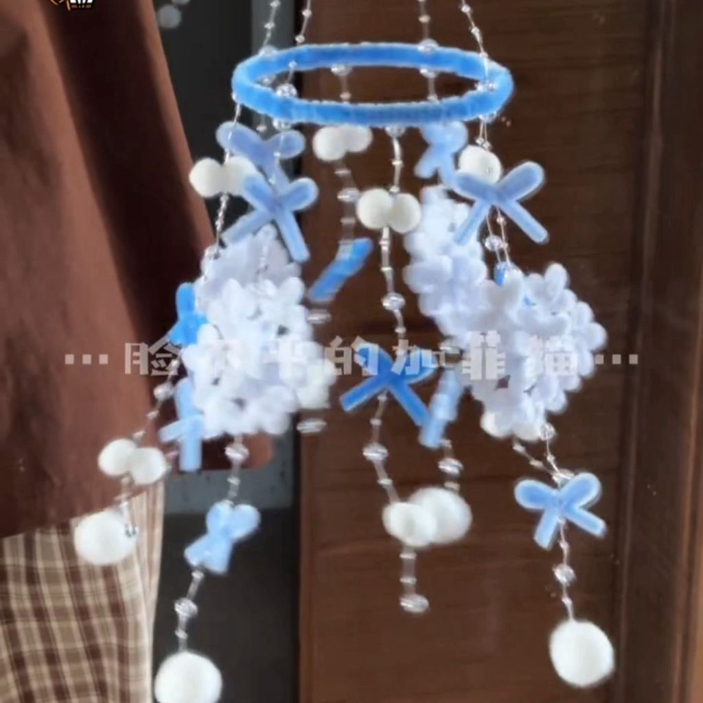 手工diy雪花扭扭棒风铃挂件材料包编织装饰品情侣闺蜜礼物Handmade diy snowflake torsion bar wind chime pendant20260617