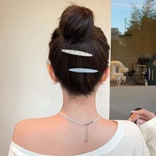 LAKAM Duckbill กิ๊บติดผม, เรซิ่นสีฟ้าอ่อนคลิปหน้าม้า, สีขาวครีมแข็งแรงถือกิ๊บติดผมผู้หญิงลายจุดผู้หญิงจัดแต่งทรงผมผู้หญิง