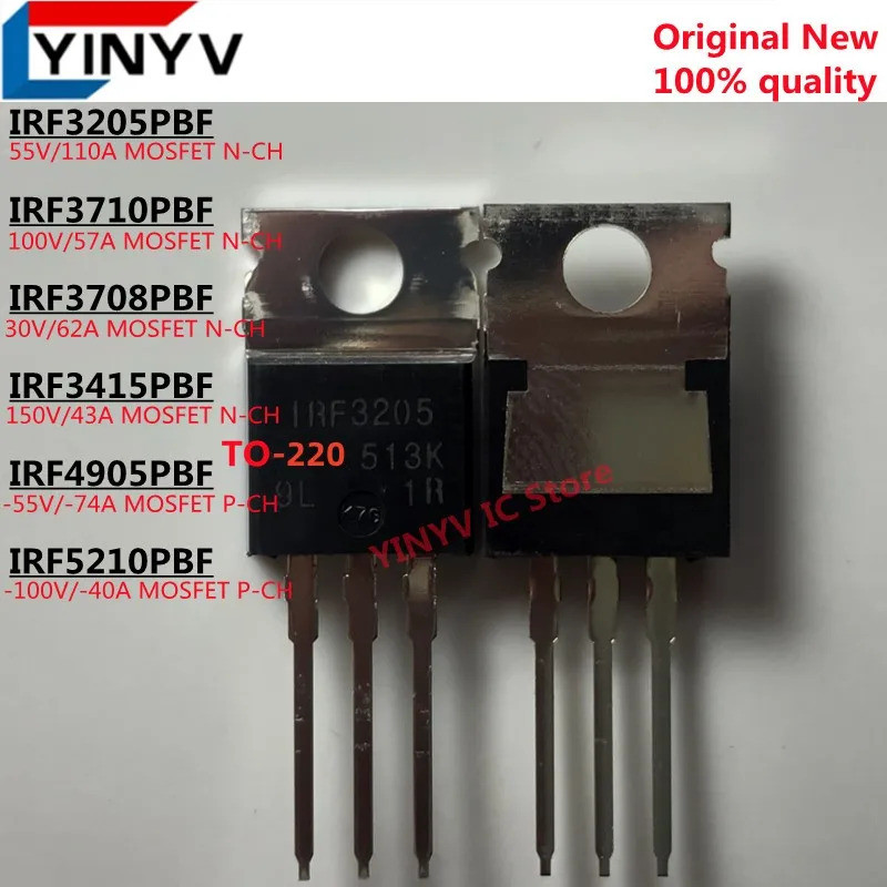 5PCS IRF3205PBF IRF3205 IRF3710PBF IRF3710 IRF3708PBF IRF3708 IRF3415PBF IRF3415/4905PBF5PBF ทรานซิส