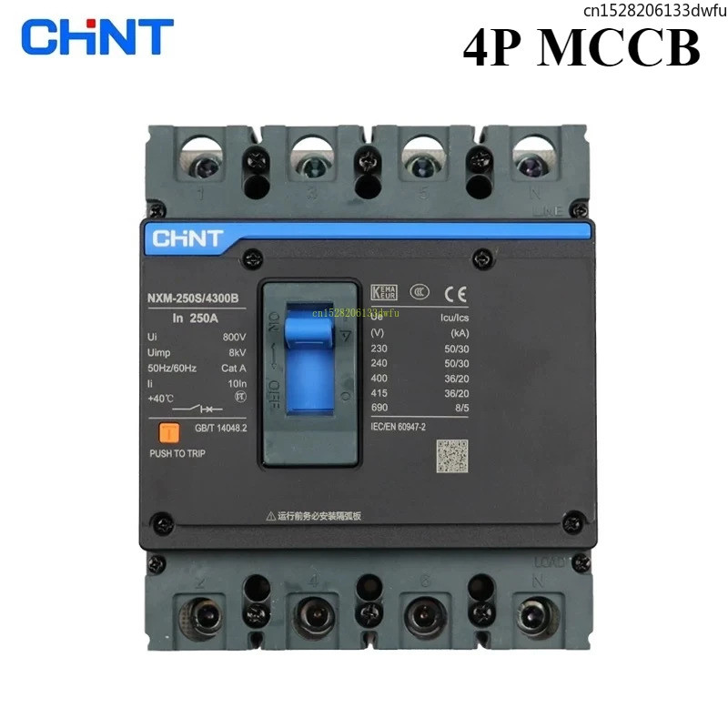 CHINT 25A-630A MCCB NXM 4P Molded Case Circuit Breaker EZC100 NSX100 NSX100F EZC100F EZC100H 100A 12