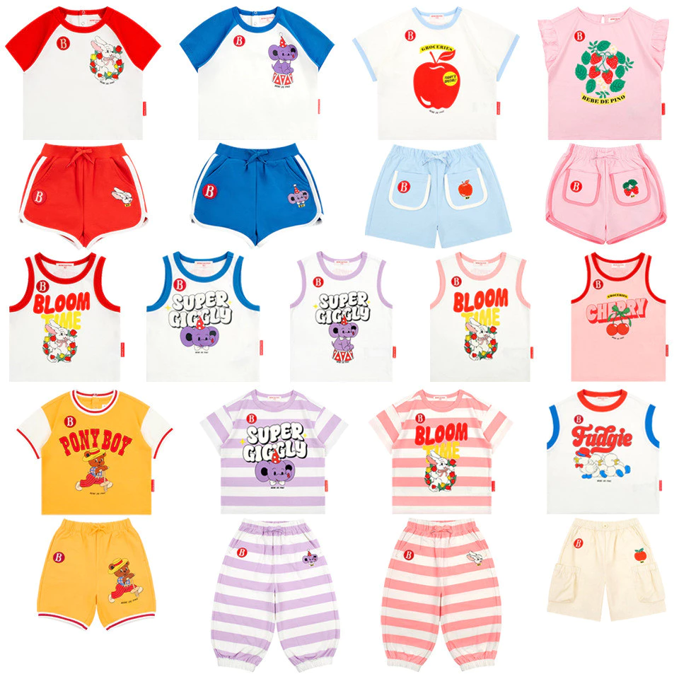 「สินค้าลิขสิทธิ์แท้」IRIS KIDS 26ss bp summer IKS260494 Rainbow Fun Kids เสื้อผ้าเด็ก ลายการ์ตูนผลไม้ สีสันสดใส ใส่สบาย