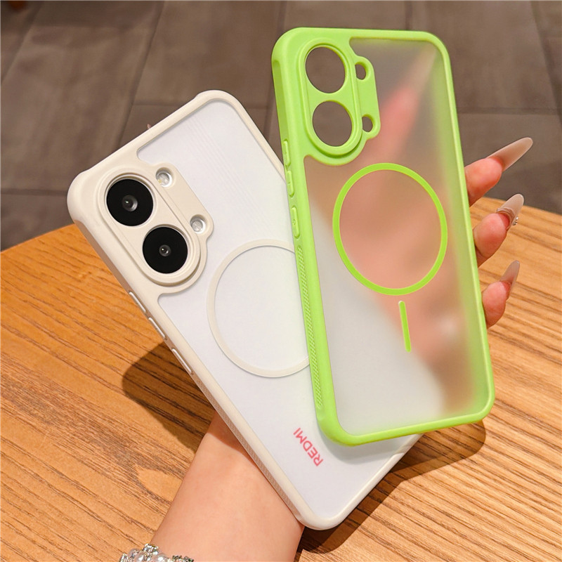 ผิว-รู้สึกแม่เหล็กเคสโทรศัพท์สําหรับRedmi Turbo 5 Max Poco X8 Pro Max Hollowed-Outกรอบและเปลือกกระจายความร้อนโปร่งใสซิลิโคนอ่อนนุ่มกรณีป้องกันการล่มสลาย
