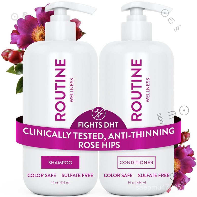 Routine Wellness Anti-Thinning Shampoo and Conditioner Set for Thinning Hair - Biotin DHT Blocker Wo