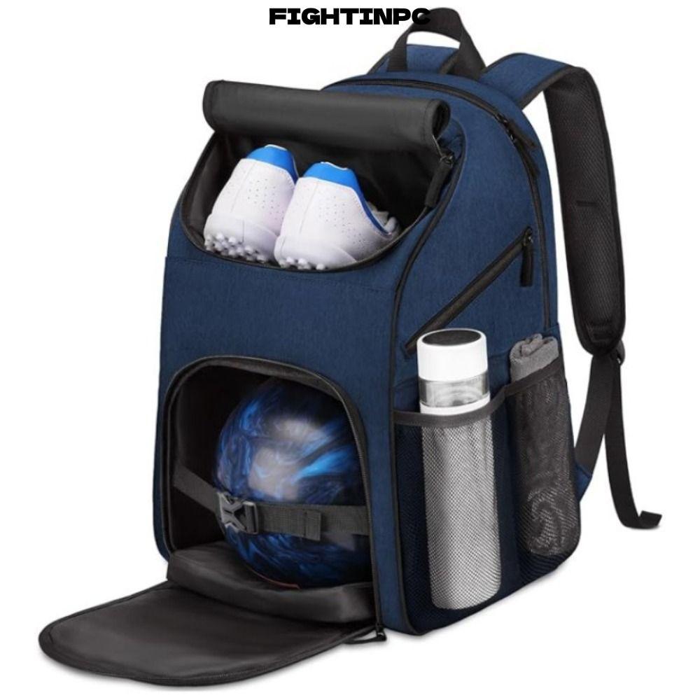 FIGHTINPC Bowling Ball Bag, Multi-pocket Large Capacity Bowling Backpack, Foam Cushion with Shoes Bo