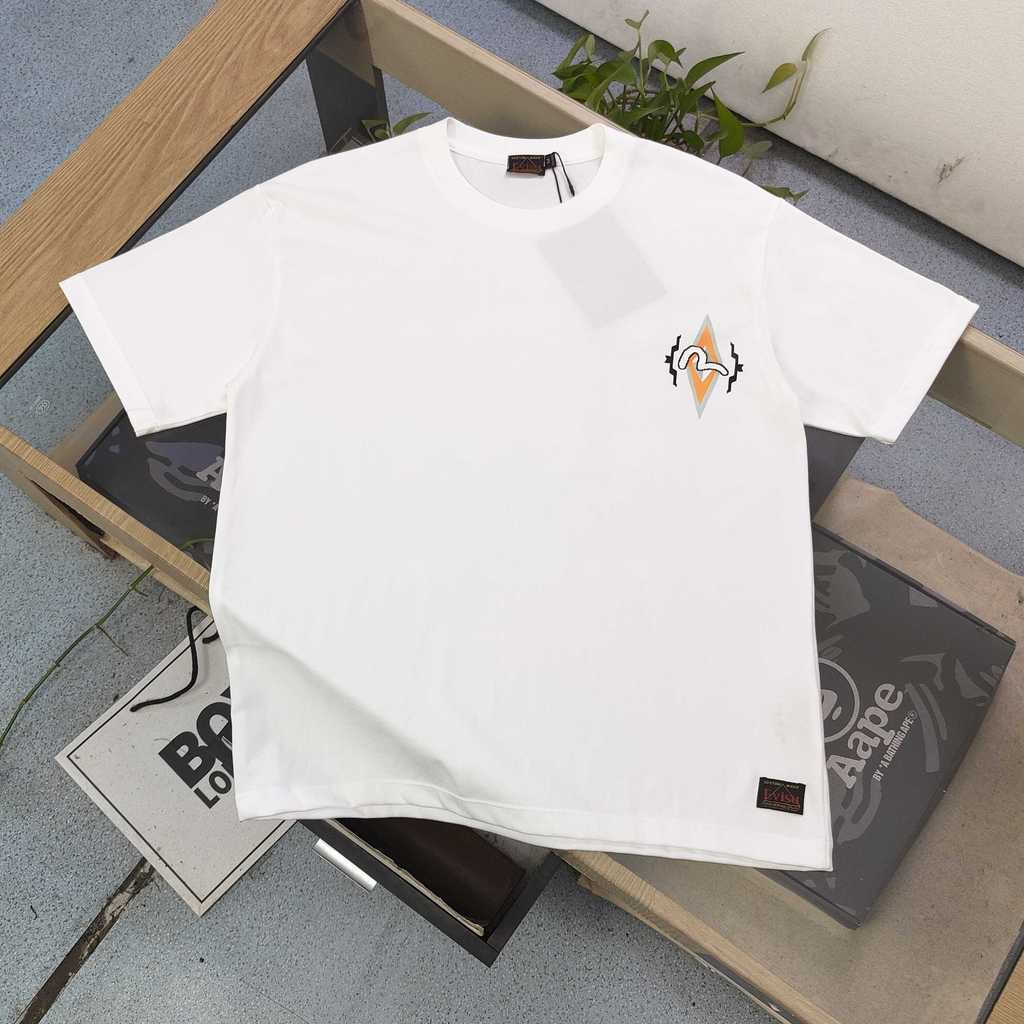 EVISU/God of Fortune 2026 คลาสสิกรอบคอแขนสั้นเสื้อยืดผู้ชายผู้หญิงกลางแจ้งพิมพ์เสื้อยืด Joint หลวม A