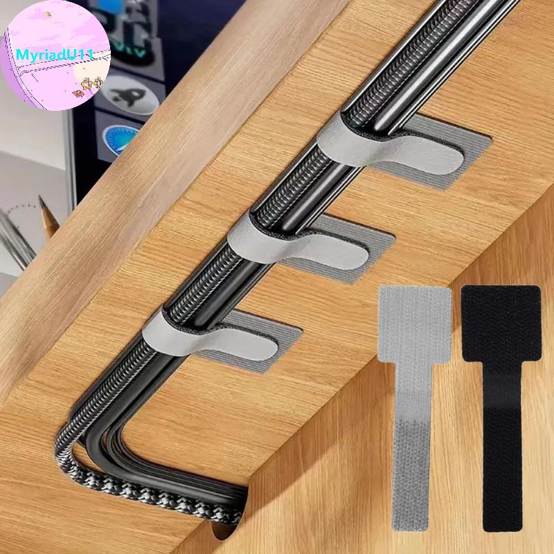 MyriadU Self กาวนํากลับมาใช้ใหม่ Fasten สาย Hook & Loop Ties ปรับสายรัดสําหรับ Home Office โต๊ะการจัดการสายเคเบิล TH