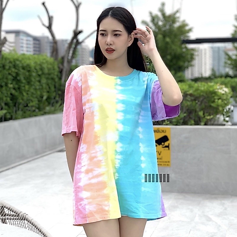 [ส่งใน1-2วัน] เสื้อมัดย้อมสีพาสเทล UNISEX | TIE DYE T-SHIRT | ผ้า Cotton100% - KT162-LGBTQ(อ่อน)