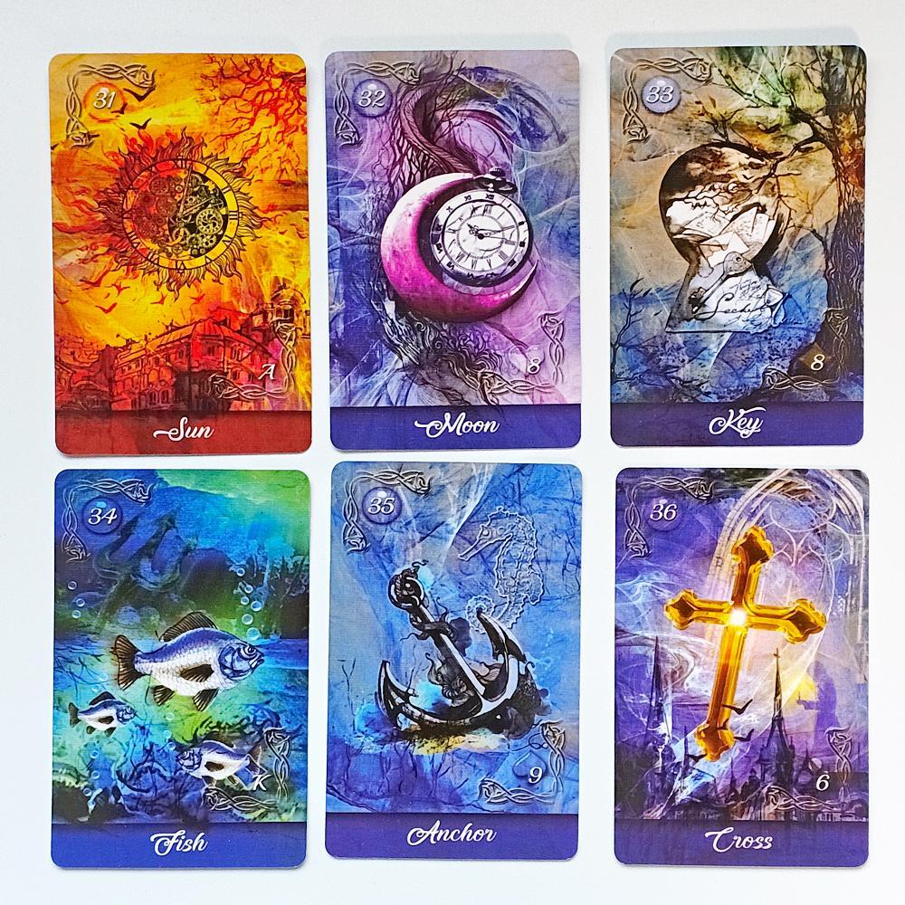 36 ชิ้น Mesmerizing Fractal Image การ์ด 9*6 ซม.กระจก Truth Lenormand Deck พิมพ์บน 350G