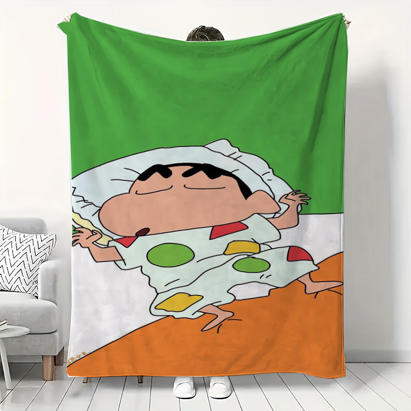 การ์ตูน Crayon Shin chan Summer Edition ผ้าห่มสักหลาดงีบผ้าคลุมไหล่ผ้าห่มเครื่องปรับอากาศ