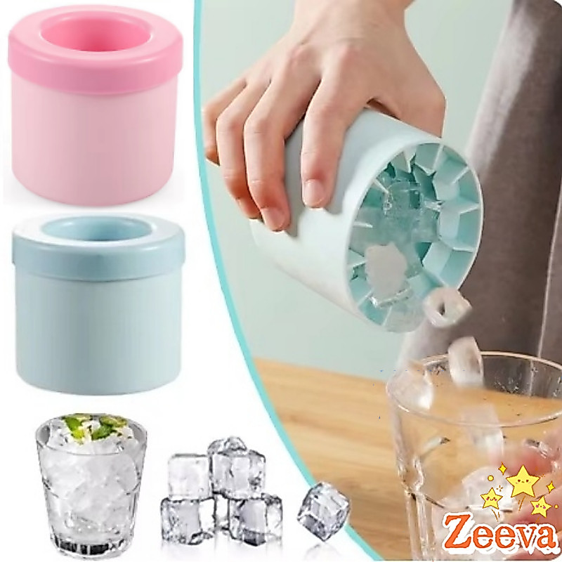 Zeeva【มีสินค้าในสต๊อก】 บล๊อคที่ทำน้ำแข็ง ที่ทำน้ำแข็ง ซิลิโคน มีฝาปิด ถาดทำน้ำแข็ง DIY ทรงกลม ice cube mold