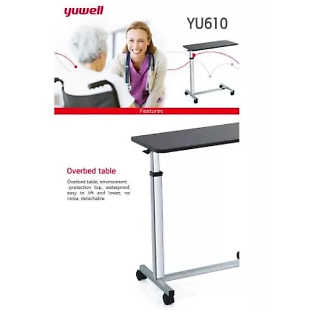 YUWELL โต๊ะคร่อมเตียง Overbed รุ่น YU610 ปรับความสูงได้