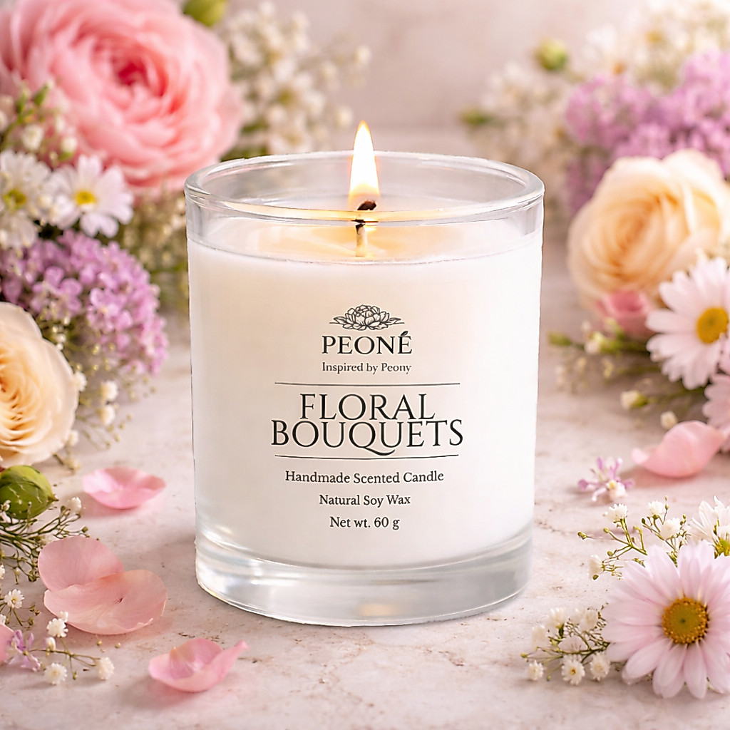เทียนหอมไขถั่วเหลือง 100% กลิ่น FLORAL BOUQUETS (กลิ่นช่อดอกไม้)