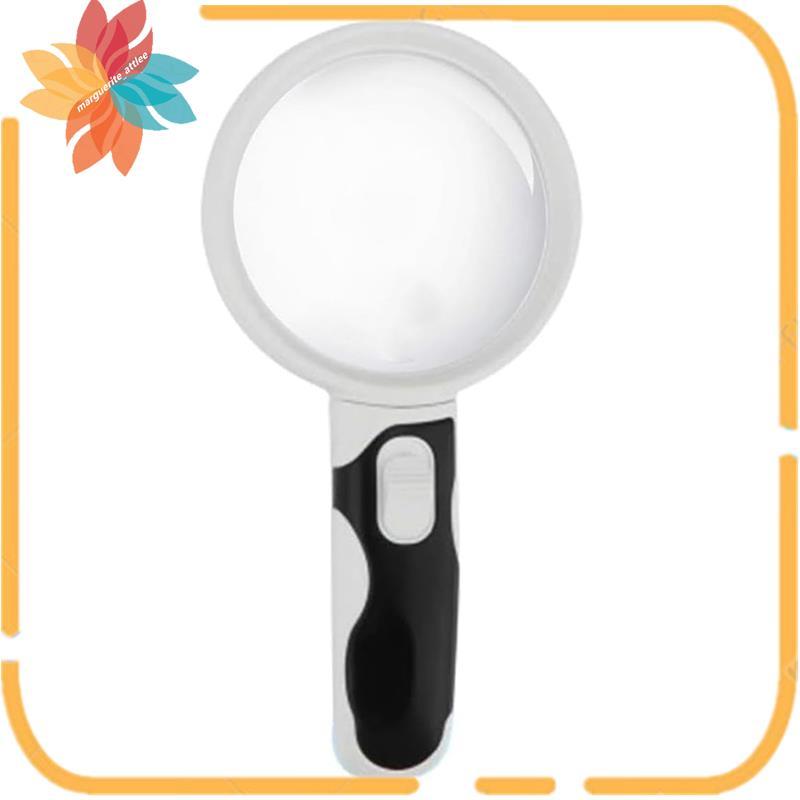 Ninth World 5X 10X แว่นขยายมือถือ,ไฟแบ็คไลท์ LED, 80 มม. สําหรับอ่านหนังสือ Backlit
