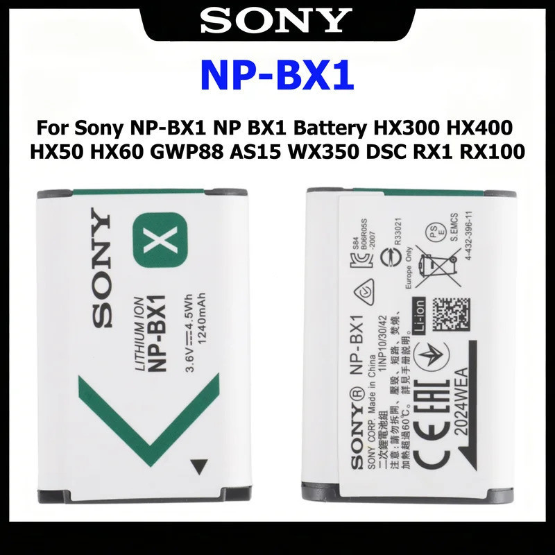 Original NP-BX1 แบตเตอรี่สําหรับ Sony NP-BX1 NP BX1 แบตเตอรี่ HX300 HX400 HX50 HX60 GWP88 AS15 WX350
