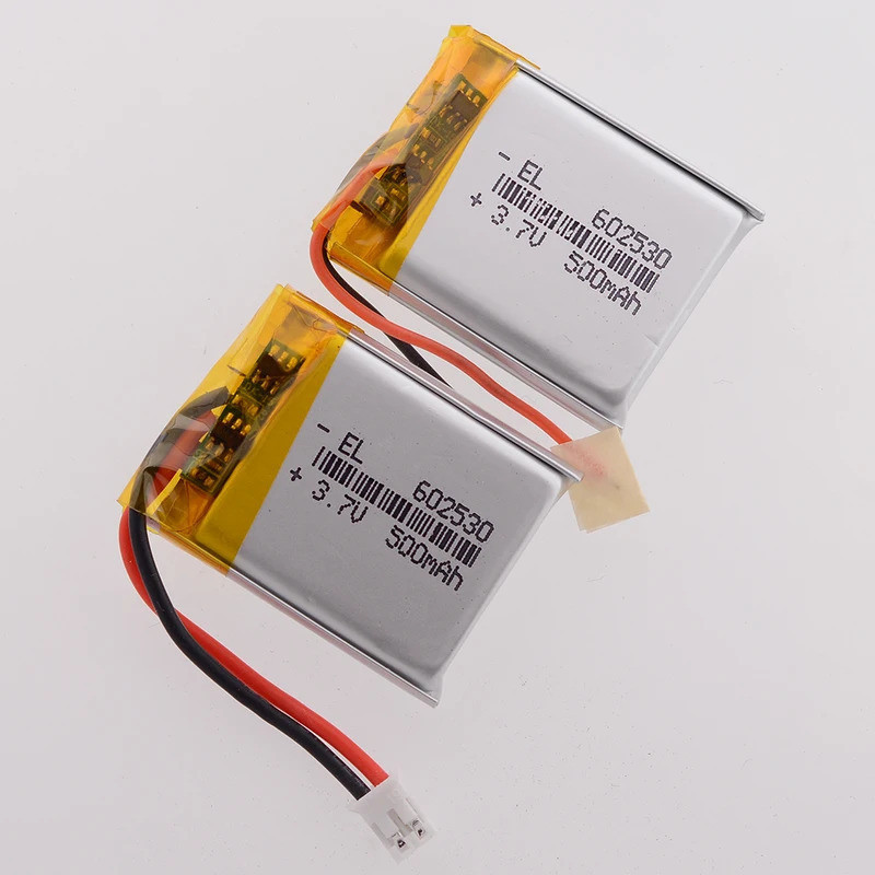 ปลั๊กหลากหลาย 500mAh 3.7V LiPo 602530 แบตเตอรี่ลิเธียมโพลิเมอร์