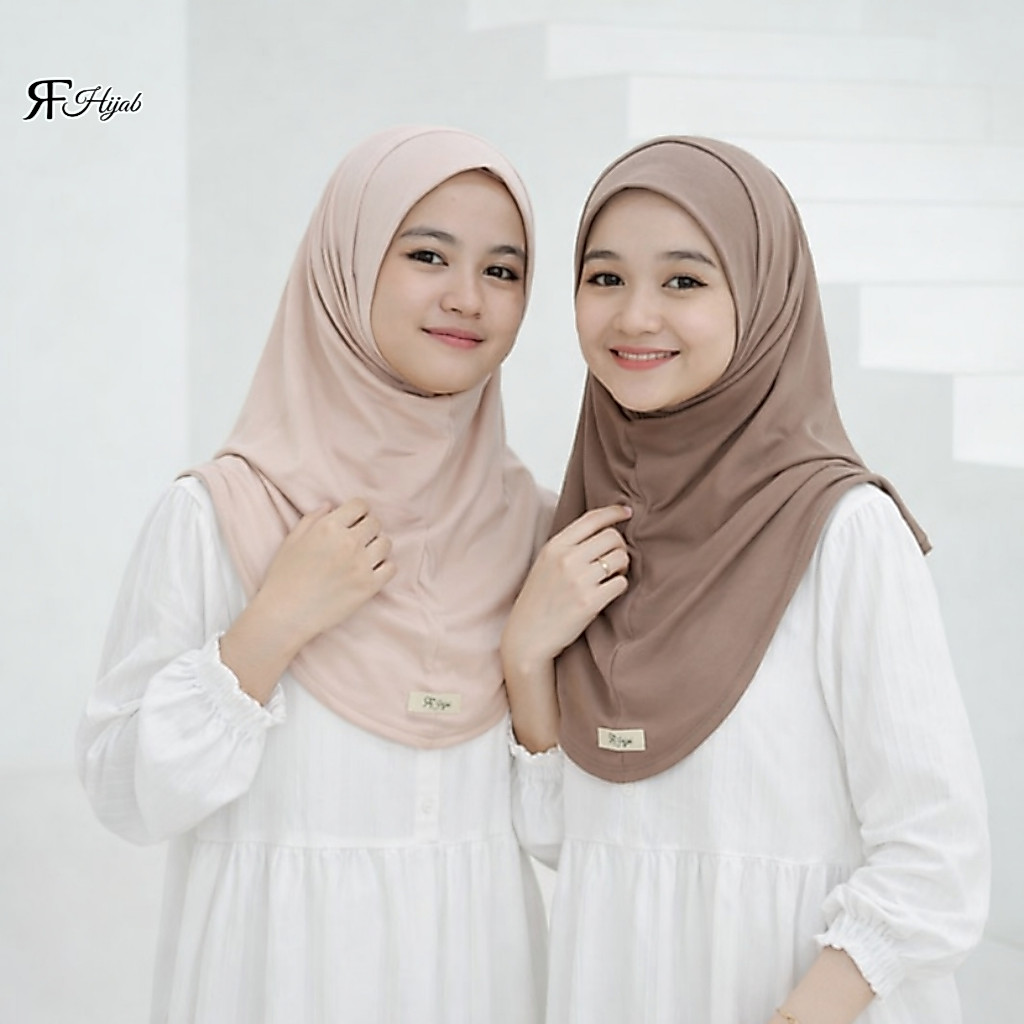 ฮิญาบมาเลย์สําเร็จรูป ไซส์ S เรยอน ลาย้เหนียว ยืดหยุ่นคาง Muslimah ผู้หญิง