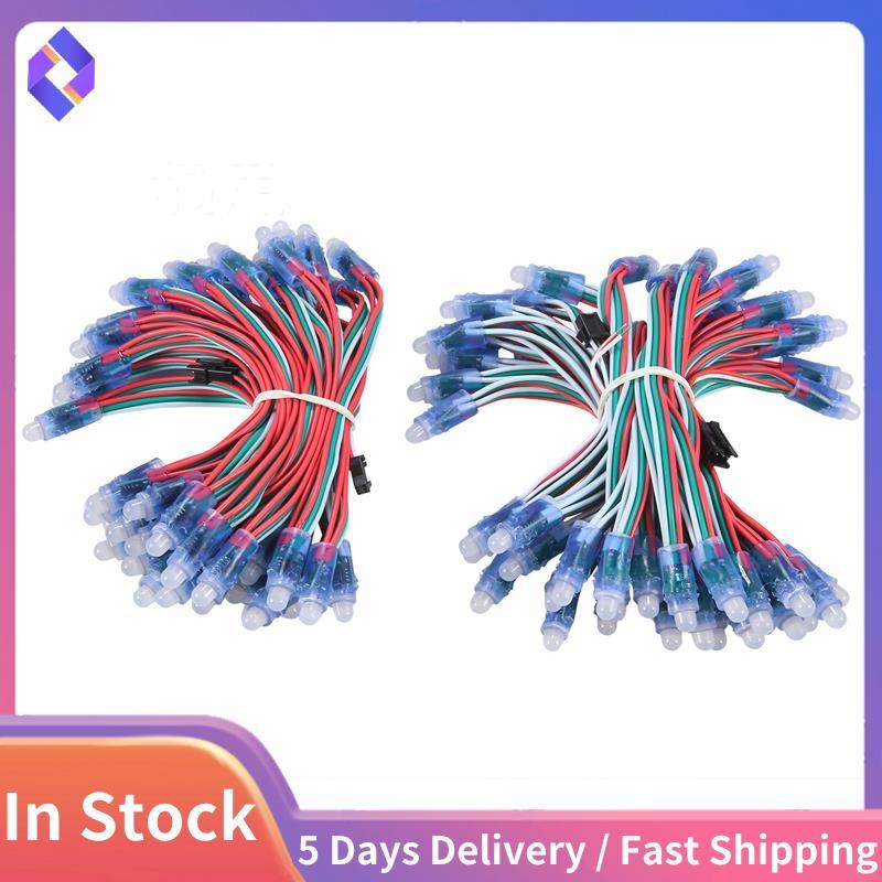 100 ชิ้น/ล็อต 12 มม.WS2811 2811 IC RGB LED พิกเซลโมดูล String Light IP68 5V วันหยุด/คริสต์มาส/เทศกาล