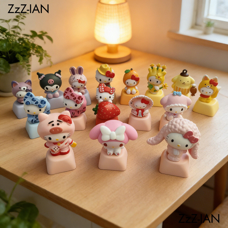 Keycap สติกเกอร์ Kawaii DIY Keycap Collection ปรับแต่งน่ารัก สําหรับคีย์บอร์ดน่ารักตกแต่งโต๊ะ & DIY Craft GiftBlind กล่อง Keycaps