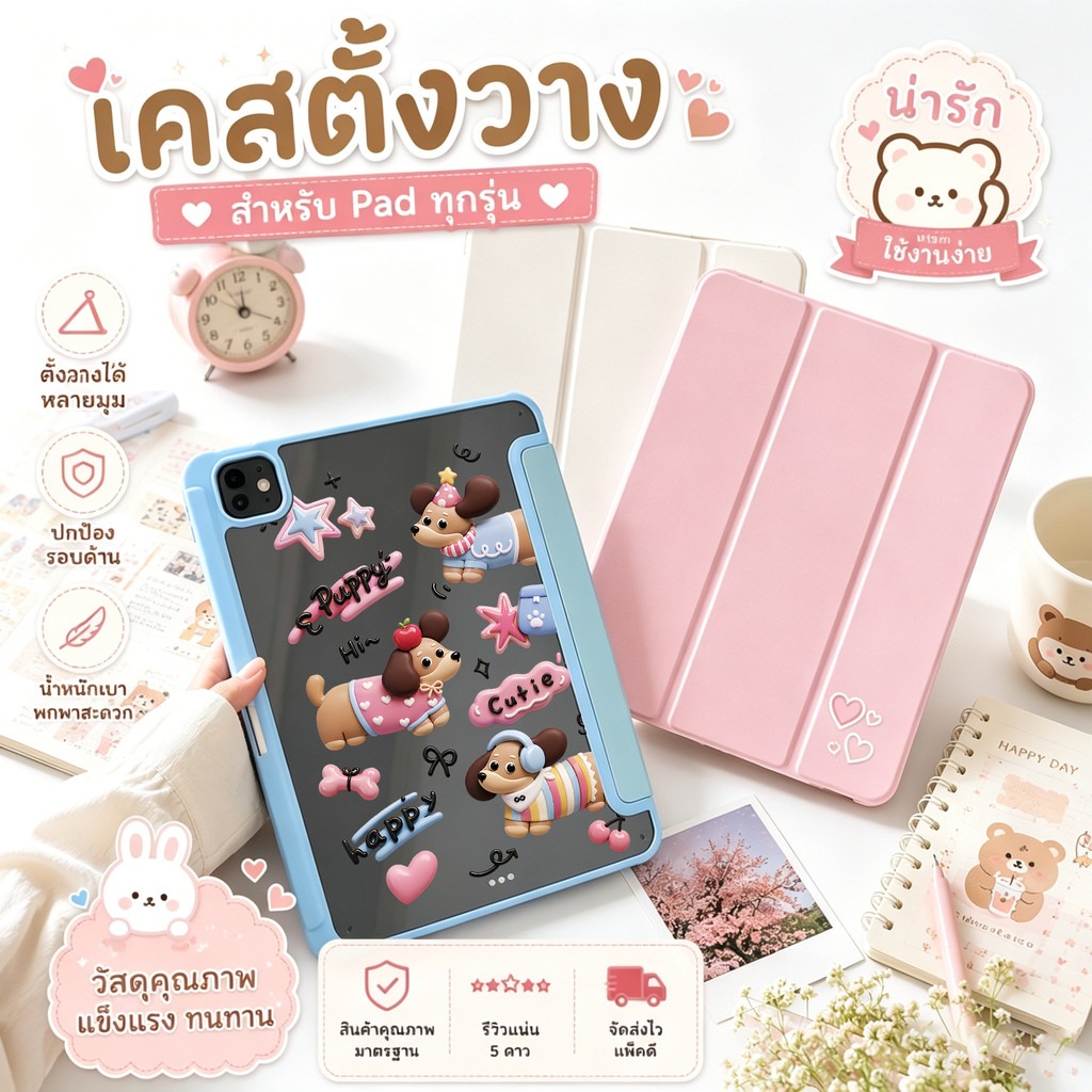 ⚡new⚡2025 gen11  Air8/5 Air 6 2024 for case10.9 Pro11 gen7/8/9 10.2 gen5/6 9.7 mini6/7หลังใส เคสไอแพดสีดํา 11นิ้วหลังทึ