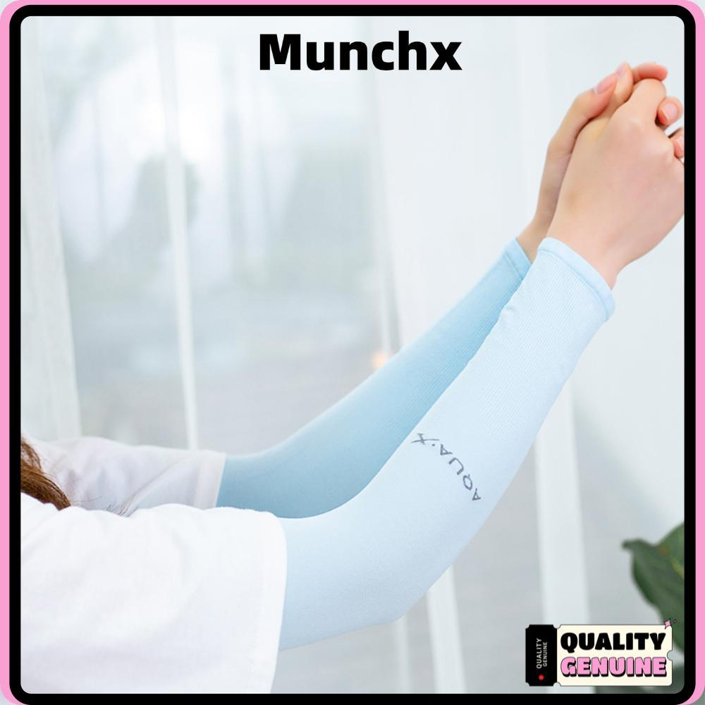 ปลอกแขนกันแดด MUNCHX, ปลอกแขนแขนน้ําแข็งระบายอากาศป้องกันรังสียูวี, ถุงมือกันแดดระบายความร้อนฤดูร้อนหลวมบางเฉียบ