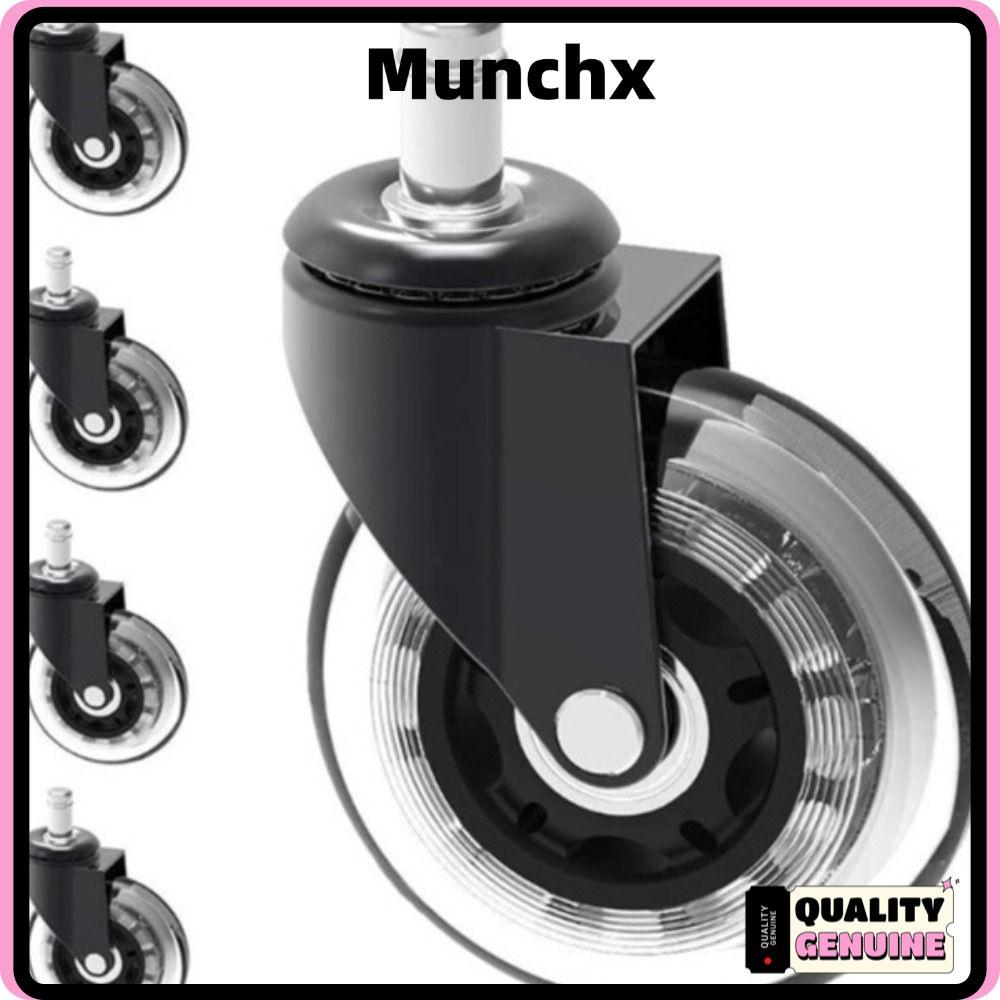 MUNCHX 5PCS ล้อยาง, Mute ล้อหมุนเปลี่ยนเก้าอี้สํานักงานล้อเลื่อน,ทนทานเฟอร์นิเจอร์ฮาร์ดแวร์ 2.5 นิ้ว/ 3 นิ้ว PU หมุนได้ล้อ Home Office เก้าอี้