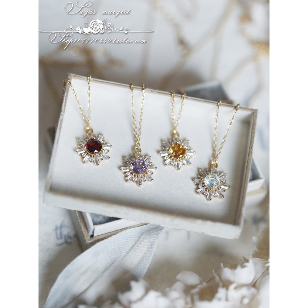 Adela Queen Adela Beauty Drop S925 เงินสเตอร์ลิงประณีตดอกทานตะวันรูปร่างหินธรรมชาติที่มีสีสัน Treasu
