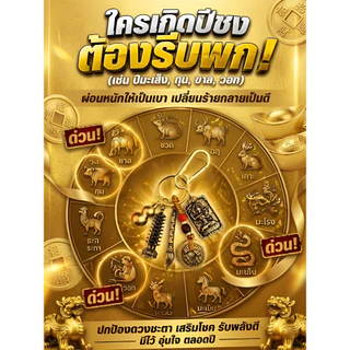🚨พร้อมส่ง🚨【พวงกุญแจ/เครื่องราง】เสริมดวงโชคลาภ วัสดุโลหะทองเหลือง ของขวัญปีใหม่ พกพาสะดวก น้ำหนักเบา
