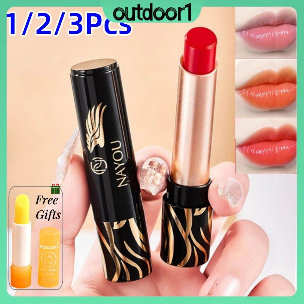 จัดส่งด่วน [ของขวัญ] ลิปสติก Nayou 1/2/3 ชิ้น ลิปบาล์มเปลี่ยนสีเนื้อเนียน ให้ความชุ่มชื้น กันน้ำ เคร