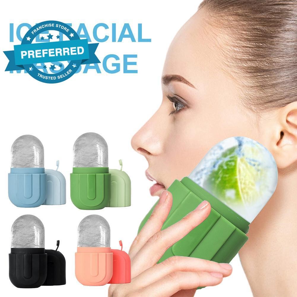 ลูกกลิ้งหน้าน้ําแข็งสําหรับใบหน้า Se-swelling Massager Contour Beauty Facial Ice Compress Ice Cube V
