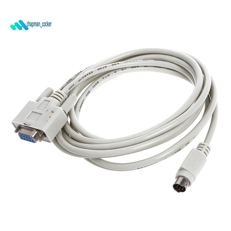 DB9P ถึง 8P Mini Din RS232 ดาวน์โหลดสายสีขาว 8.2 Ft สําหรับ PLC -EH