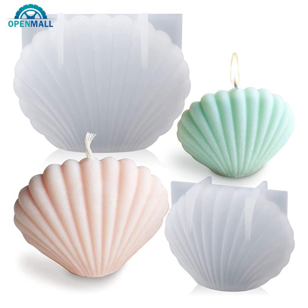 OPENMALL แม่พิมพ์เทียนเปลือกหอย 3D DIY แม่พิมพ์ซิลิโคนเทียนเค้กเรซินแม่พิมพ์ 3D Art Wax เทียนทํา Mou