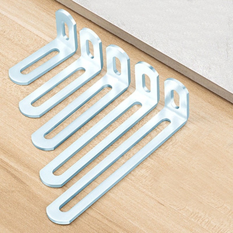 L 10 ชิ้นเหล็ก L รูปวงเล็บมุม Fixer Double Slot Fixing Brackets Enduring