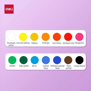 สีอะคริลิคหลอด Deli Finenolo EC75 ขนาด 75 มล. สีสดใส มี 14 สี เหมาะงานศิลปะ Acrylic Color